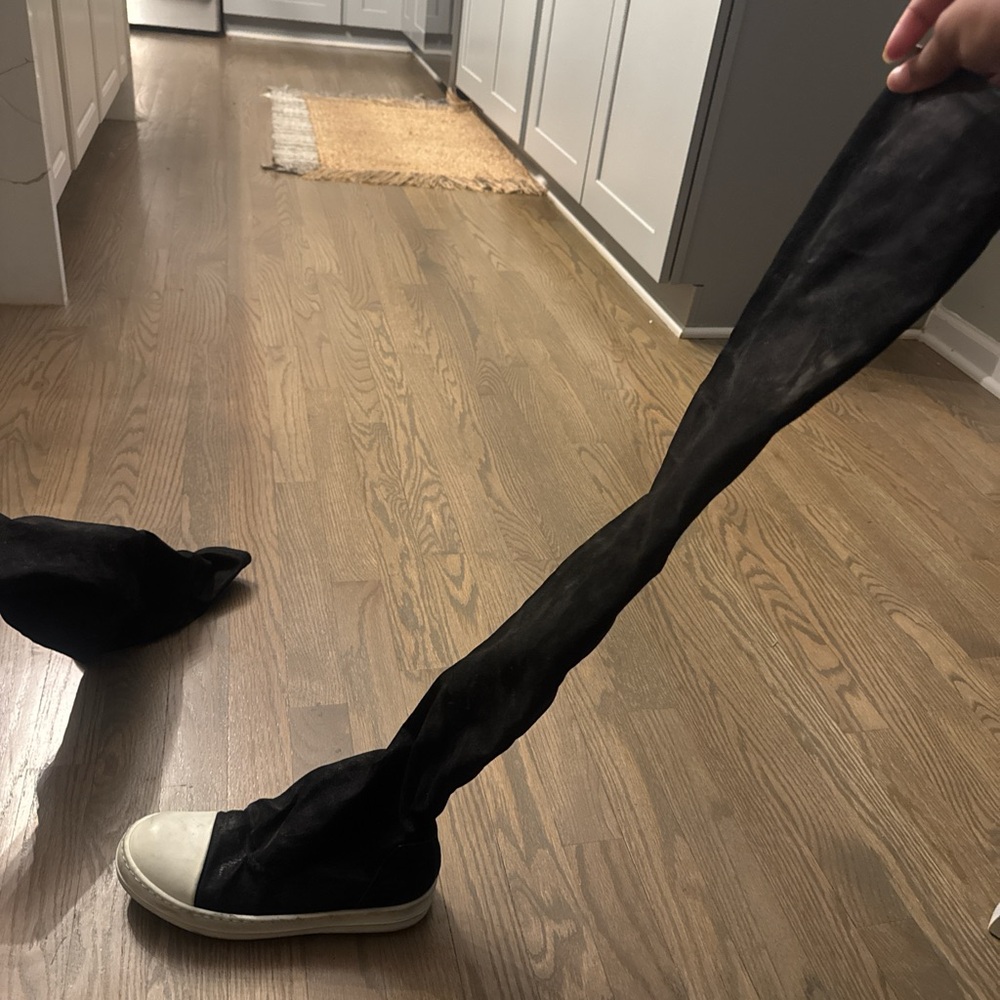 Rick Owens Black and White Ankle Boots